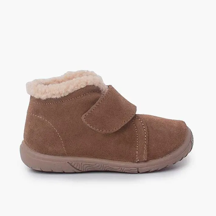 Pisamonas Boots>Boot With Lamb'S Wool Collar And Pull-On Strap