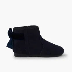 Pisamonas Boots>Boots With Velvet Bow And Zip Closure