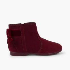Pisamonas Boots>Boots With Velvet Bow And Zip Closure