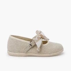 Pisamonas Mary Janes>Bow And Lace Up Mary Janes Ceremonies Colour Off-White