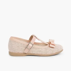 Pisamonas Communion Shoes>Bow Strap Mary Janes