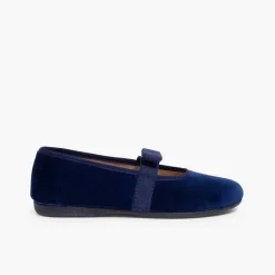 Pisamonas Ballet Pumps And Flats>Bow-Shaped Elastic Velvet Ballerinas