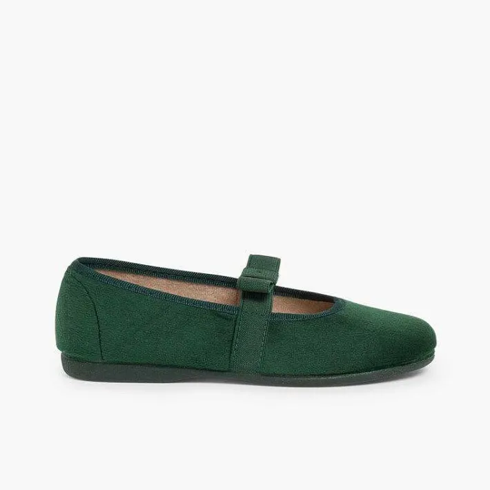 Pisamonas Ballet Pumps And Flats>Bow-Shaped Elastic Velvet Ballerinas