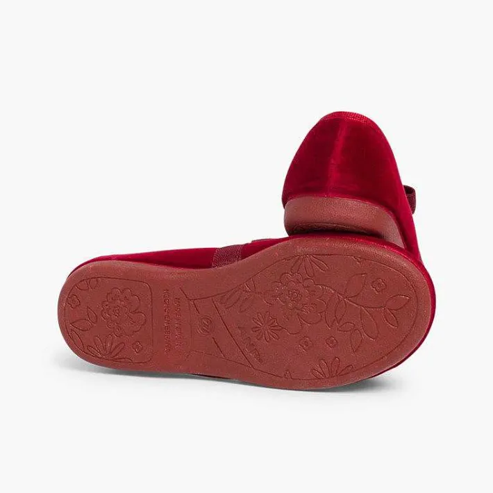 Pisamonas Ballet Pumps And Flats>Bow-Shaped Elastic Velvet Ballerinas