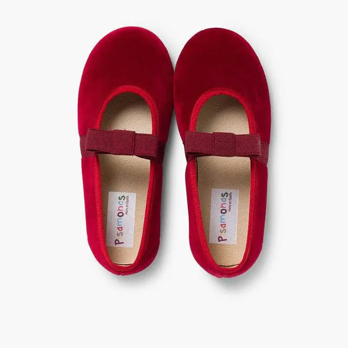 Pisamonas Ballet Pumps And Flats>Bow-Shaped Elastic Velvet Ballerinas