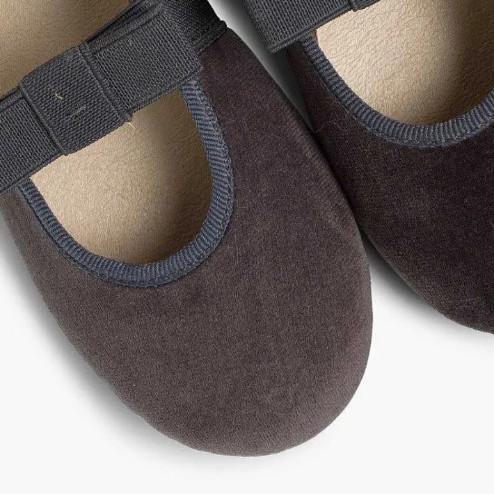 Pisamonas Ballet Pumps And Flats>Bow-Shaped Elastic Velvet Ballerinas