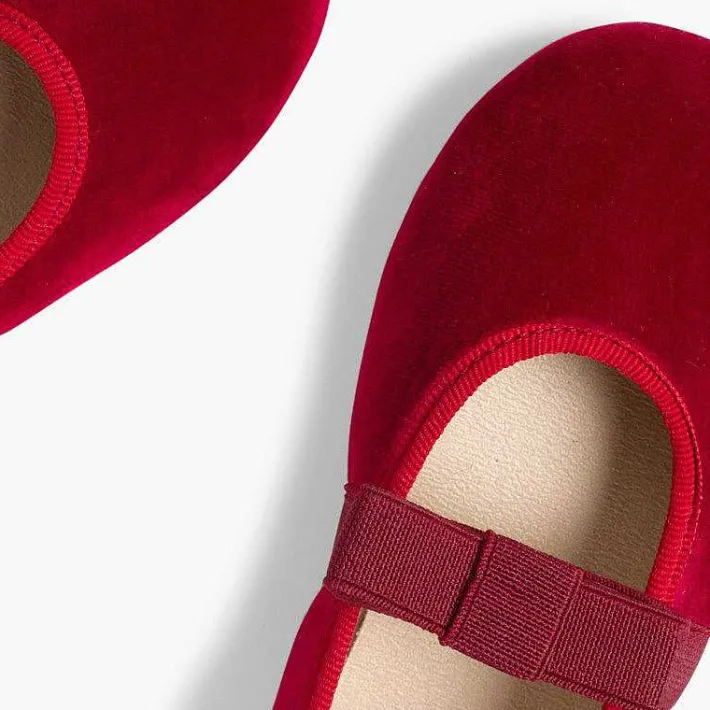 Pisamonas Ballet Pumps And Flats>Bow-Shaped Elastic Velvet Ballerinas