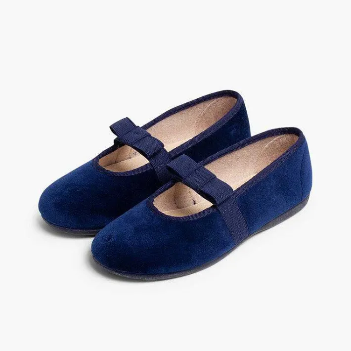 Pisamonas Ballet Pumps And Flats>Bow-Shaped Elastic Velvet Ballerinas