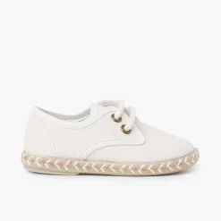 Pisamonas Communion Shoes>Boy'S Canvas Blucher With Two-Tone Jute Sole