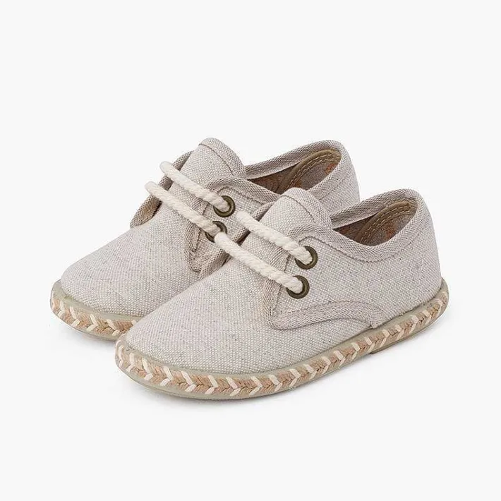 Pisamonas Communion Shoes>Boy'S Canvas Blucher With Two-Tone Jute Sole