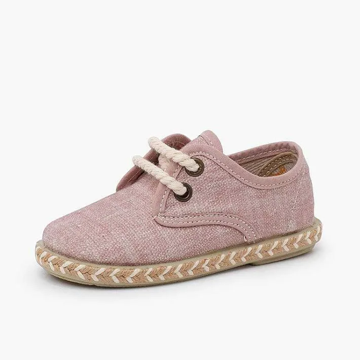 Pisamonas Communion Shoes>Boy'S Canvas Blucher With Two-Tone Jute Sole