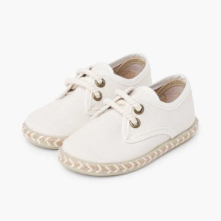Pisamonas Communion Shoes>Boy'S Canvas Blucher With Two-Tone Jute Sole