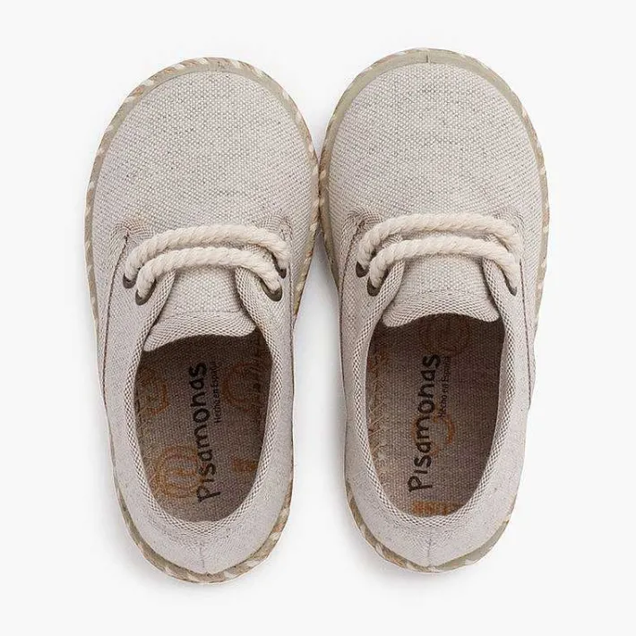 Pisamonas Communion Shoes>Boy'S Canvas Blucher With Two-Tone Jute Sole
