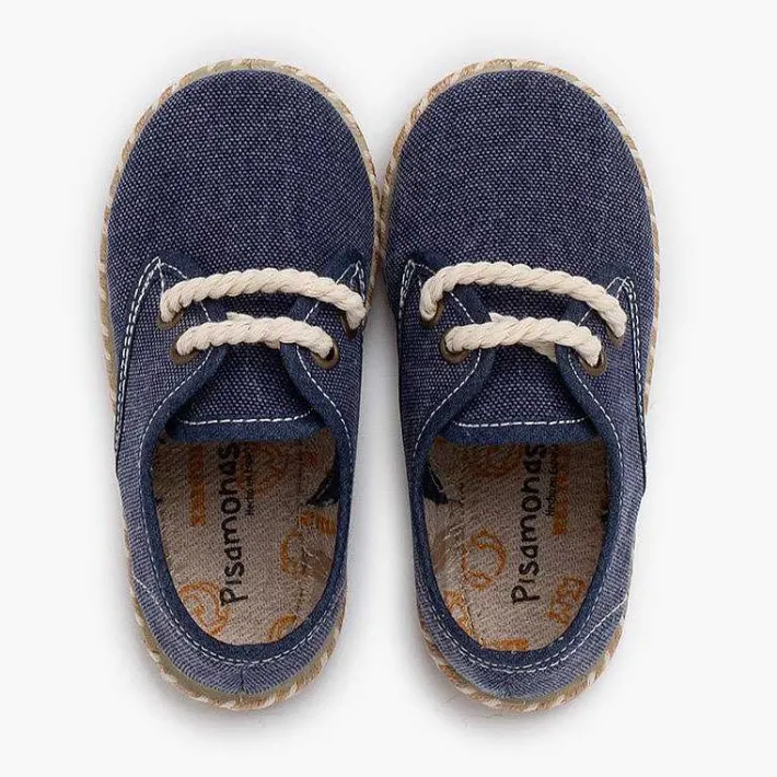 Pisamonas Communion Shoes>Boy'S Canvas Blucher With Two-Tone Jute Sole