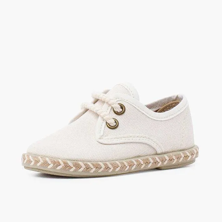 Pisamonas Communion Shoes>Boy'S Canvas Blucher With Two-Tone Jute Sole