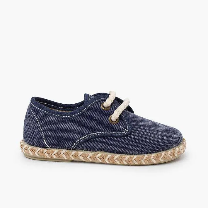 Pisamonas Communion Shoes>Boy'S Canvas Blucher With Two-Tone Jute Sole
