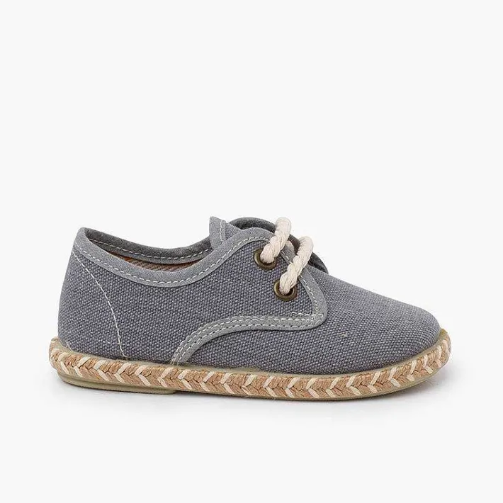 Pisamonas Communion Shoes>Boy'S Canvas Blucher With Two-Tone Jute Sole