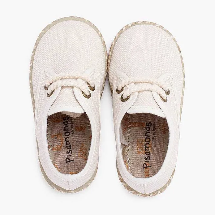 Pisamonas Communion Shoes>Boy'S Canvas Blucher With Two-Tone Jute Sole