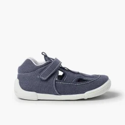 Pisamonas T-Bar Shoes>Boys Canvas Sandals With Riptape