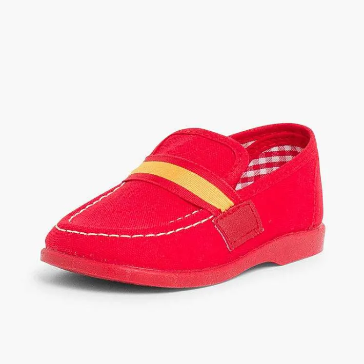 Pisamonas Moccasins And Loafers>Boys Coloured Band Canvas Moccasins