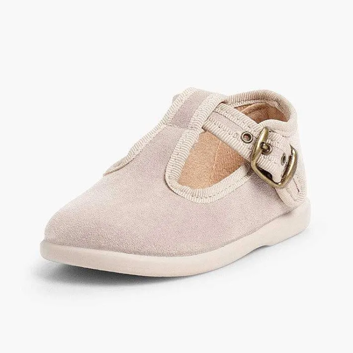 Pisamonas T-Bar Shoes>Boys Faux Suede T-Bar Shoes