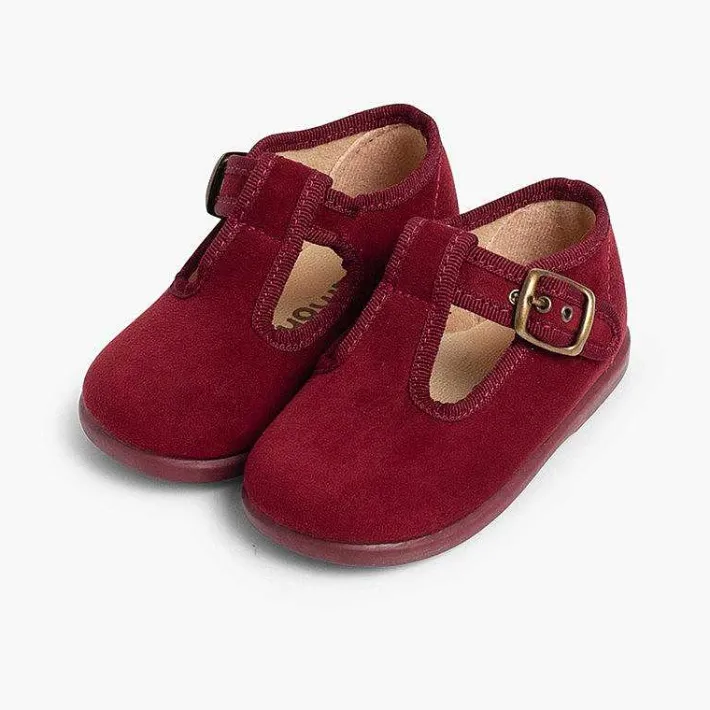 Pisamonas T-Bar Shoes>Boys Faux Suede T-Bar Shoes