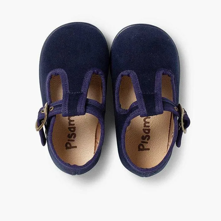 Pisamonas T-Bar Shoes>Boys Faux Suede T-Bar Shoes