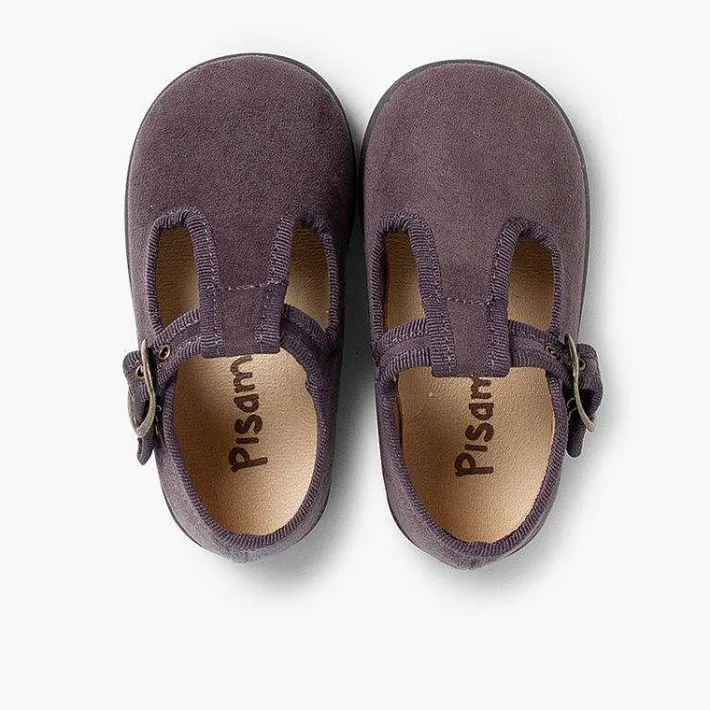 Pisamonas T-Bar Shoes>Boys Faux Suede T-Bar Shoes