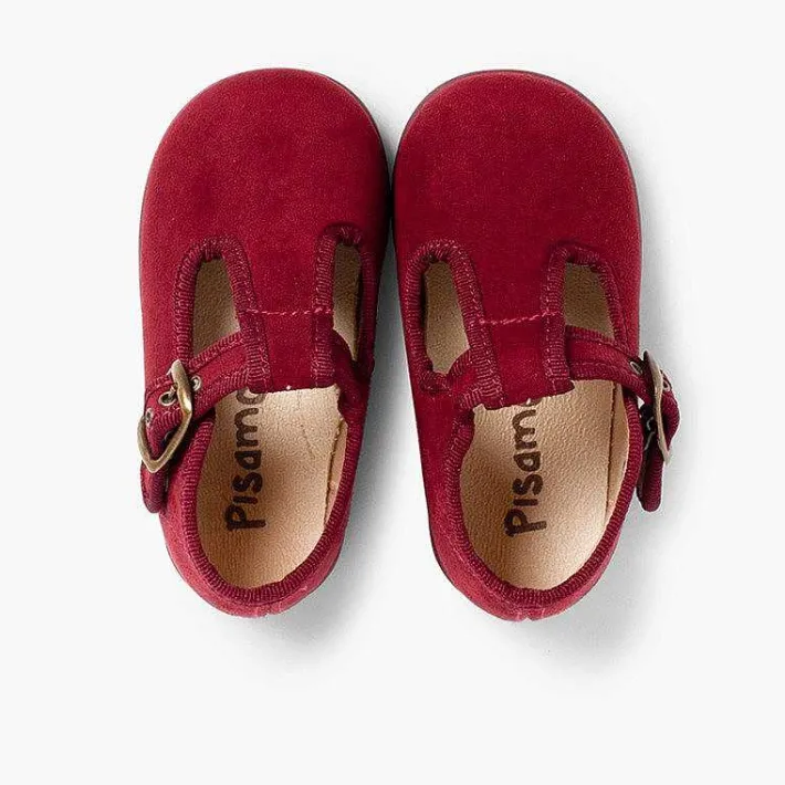 Pisamonas T-Bar Shoes>Boys Faux Suede T-Bar Shoes