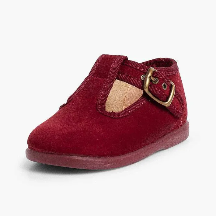 Pisamonas T-Bar Shoes>Boys Faux Suede T-Bar Shoes