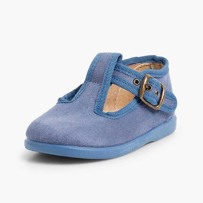 Pisamonas T-Bar Shoes>Boys Faux Suede T-Bar Shoes