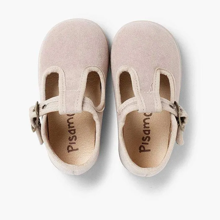 Pisamonas T-Bar Shoes>Boys Faux Suede T-Bar Shoes