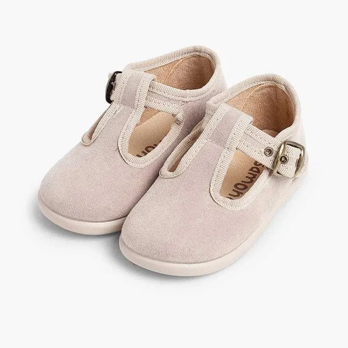 Pisamonas T-Bar Shoes>Boys Faux Suede T-Bar Shoes