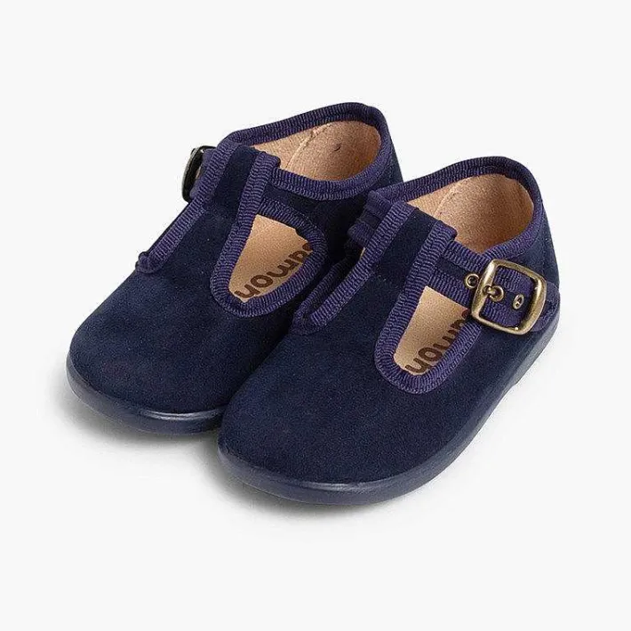 Pisamonas T-Bar Shoes>Boys Faux Suede T-Bar Shoes