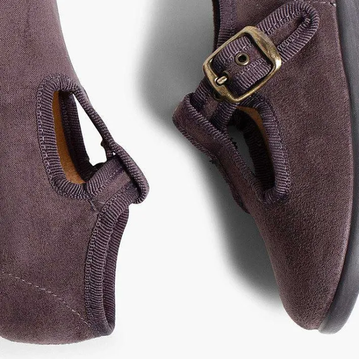 Pisamonas T-Bar Shoes>Boys Faux Suede T-Bar Shoes
