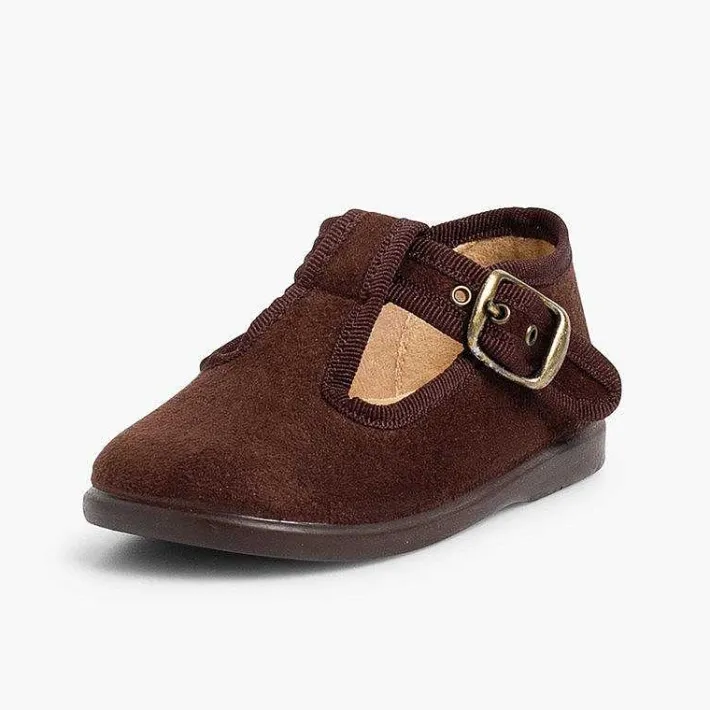 Pisamonas T-Bar Shoes>Boys Faux Suede T-Bar Shoes