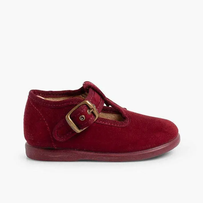 Pisamonas T-Bar Shoes>Boys Faux Suede T-Bar Shoes