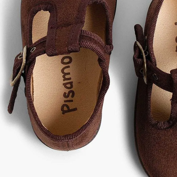 Pisamonas T-Bar Shoes>Boys Faux Suede T-Bar Shoes
