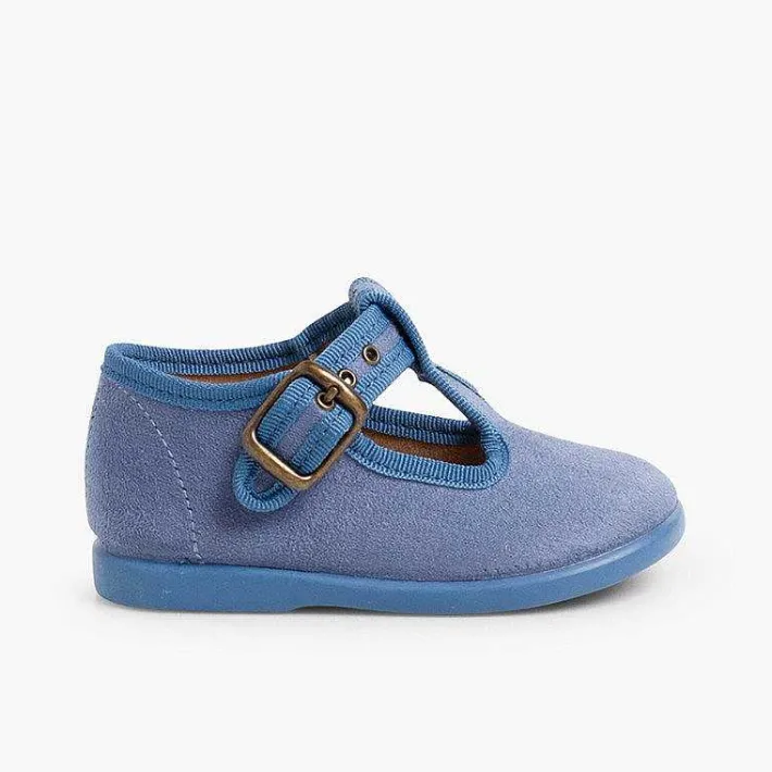 Pisamonas T-Bar Shoes>Boys Faux Suede T-Bar Shoes