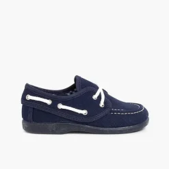 Pisamonas Boat Shoes>Boys Lace-Up Canvas Boat Shoes