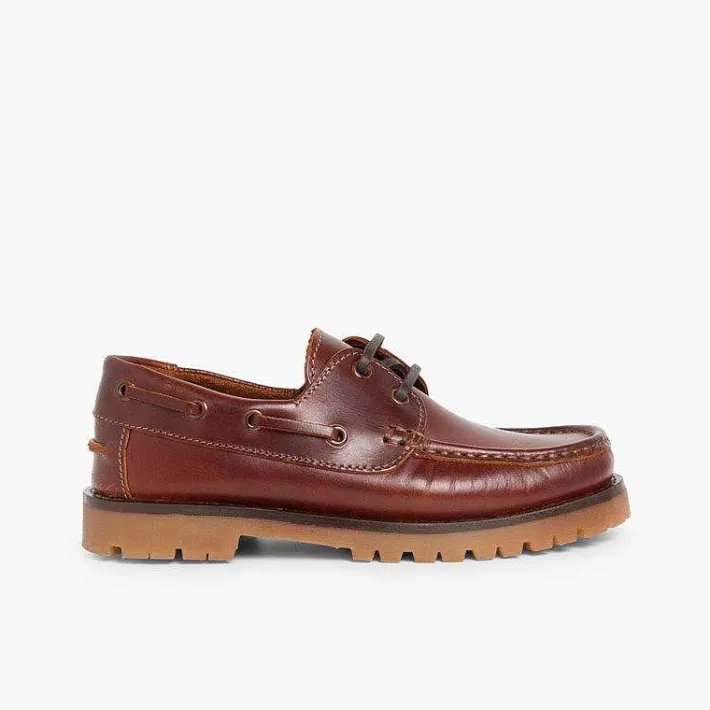 Pisamonas School Shoes>Boys Lace-Up Deck Shoes