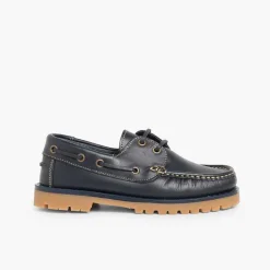 Pisamonas School Shoes>Boys Lace-Up Deck Shoes