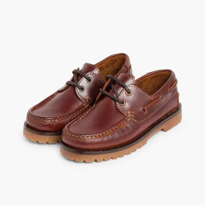 Pisamonas School Shoes>Boys Lace-Up Deck Shoes