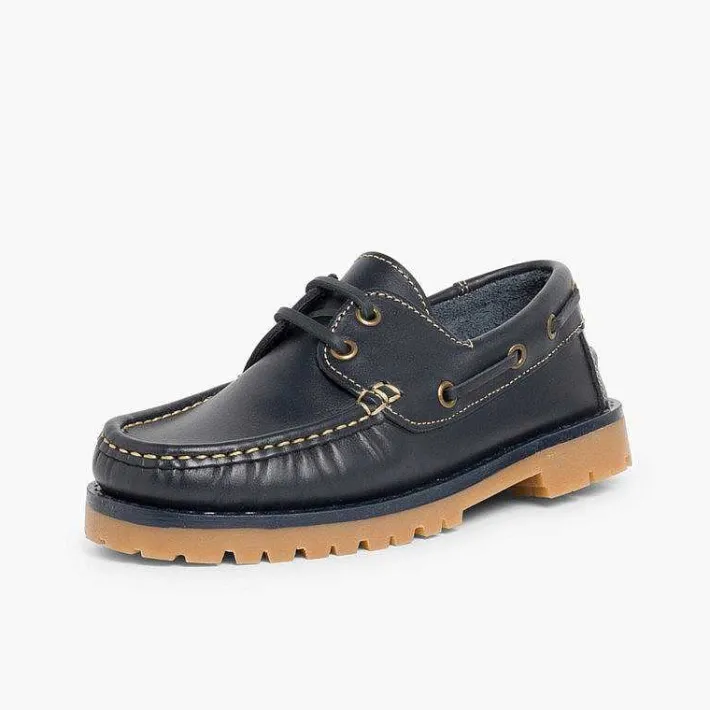 Pisamonas School Shoes>Boys Lace-Up Deck Shoes