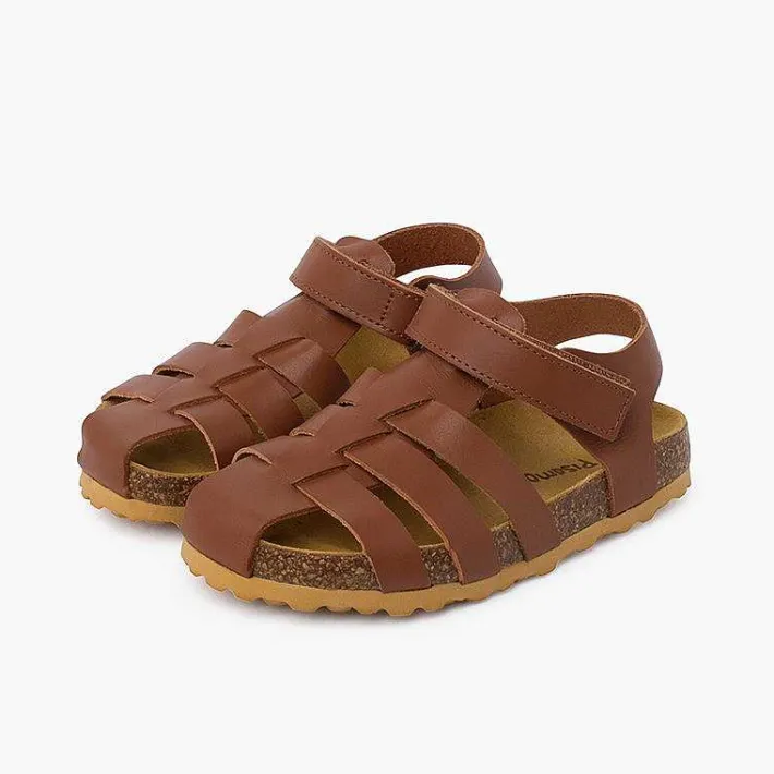 Pisamonas Sandals>Boy'S Leather Crab Sandals With Bio Sole