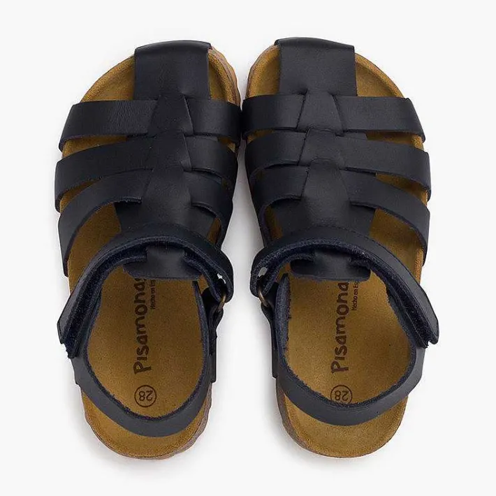 Pisamonas Sandals>Boy'S Leather Crab Sandals With Bio Sole