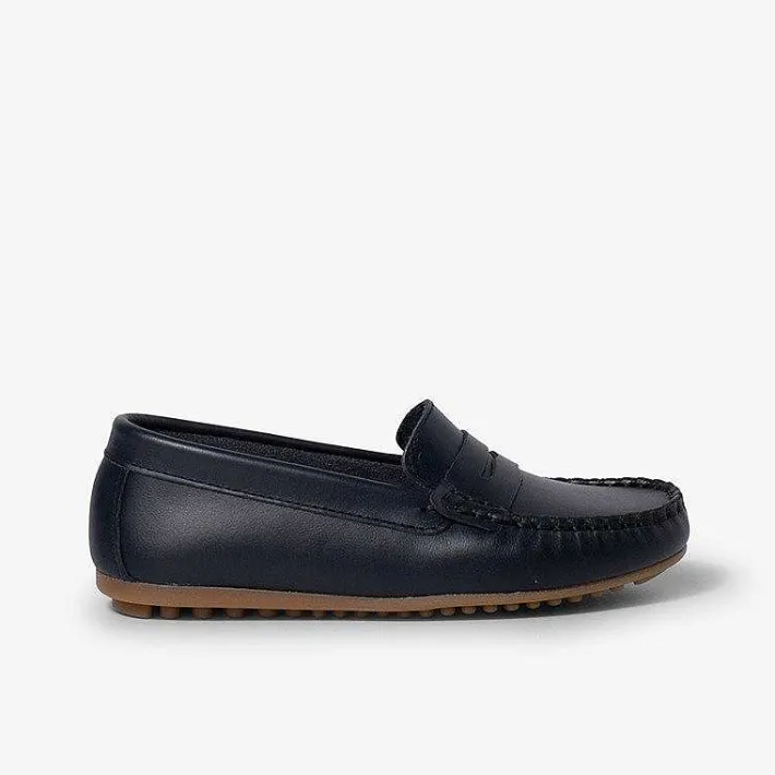 Pisamonas Moccasins And Loafers>Boys Leather Mask Slip-On Loafers