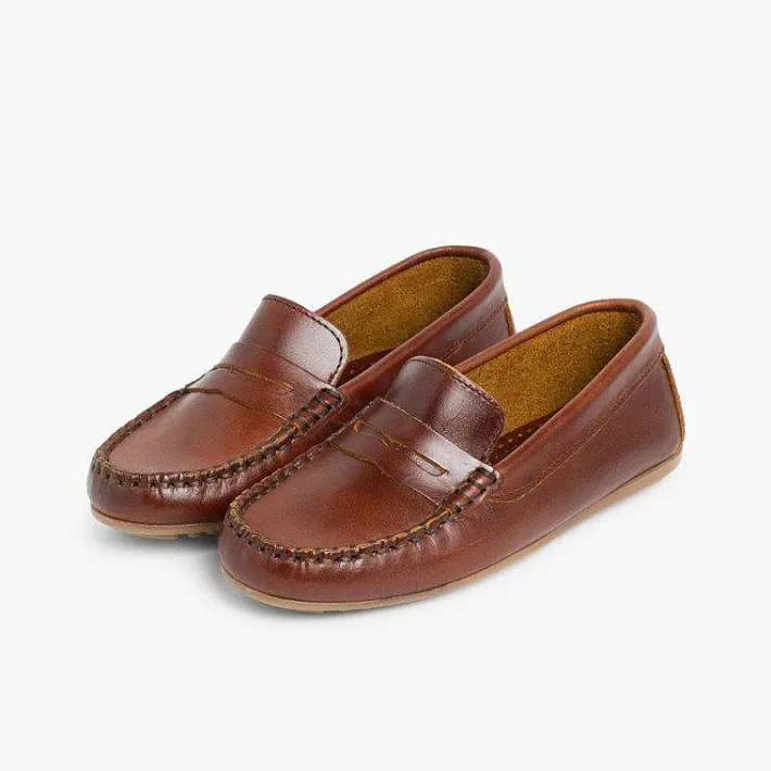 Pisamonas Moccasins And Loafers>Boys Leather Mask Slip-On Loafers