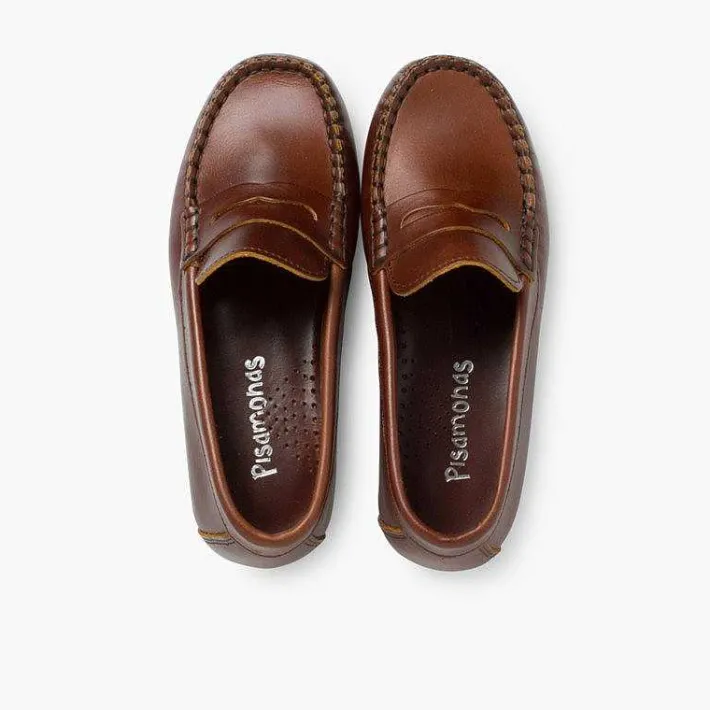 Pisamonas Moccasins And Loafers>Boys Leather Mask Slip-On Loafers