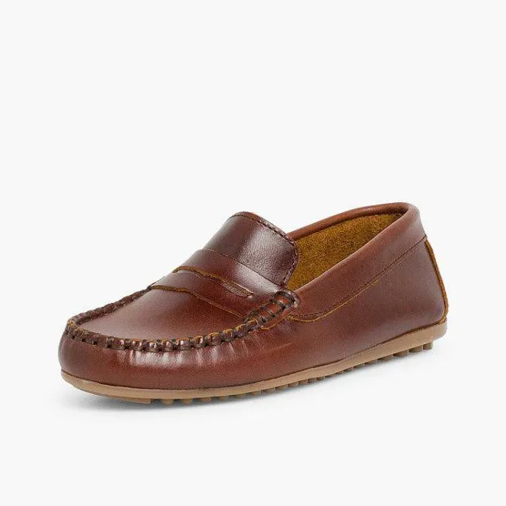 Pisamonas Moccasins And Loafers>Boys Leather Mask Slip-On Loafers